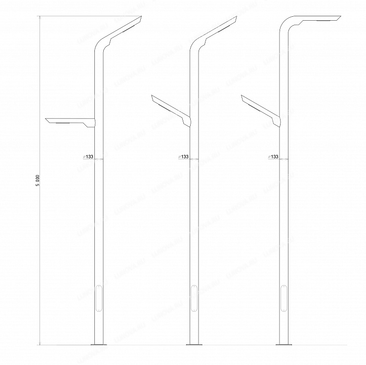 Декоративный парковый фонарь Tube-2c slent